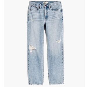 $135 Madewell Relaxed Jeans Cresthaven Wash Ripped Edition MD869 100% Cotton 30